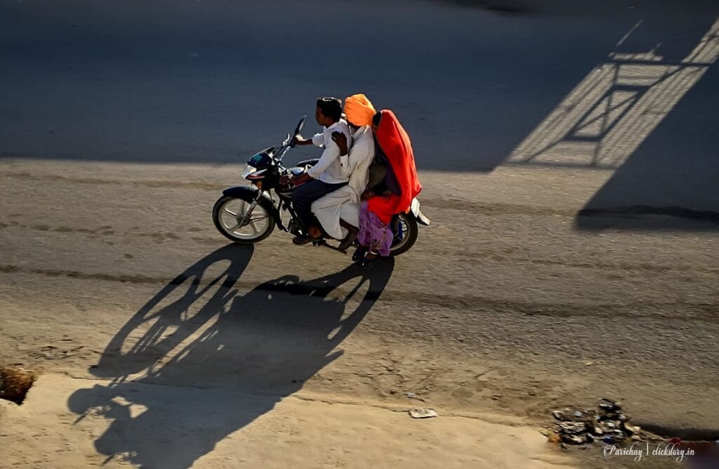 bike and pillions street in Bikaner
