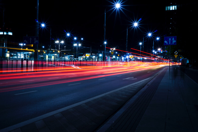 light trail shutter speed