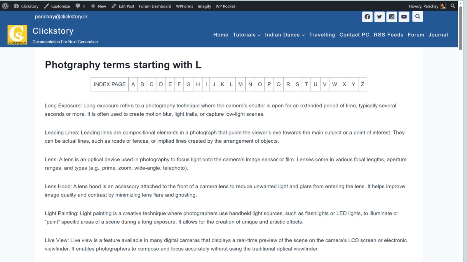 photography terms starting with L