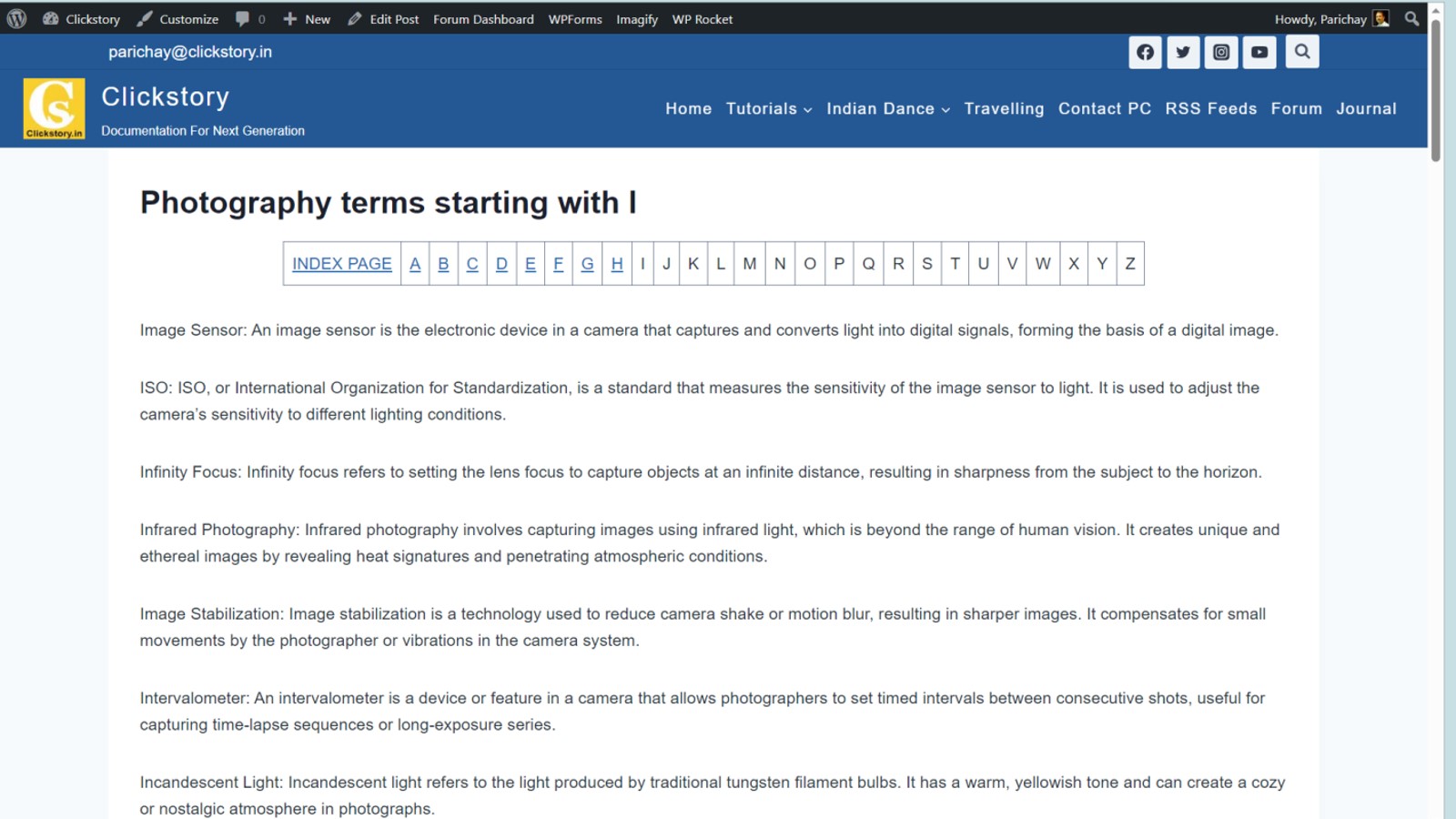 photography terms starting with i