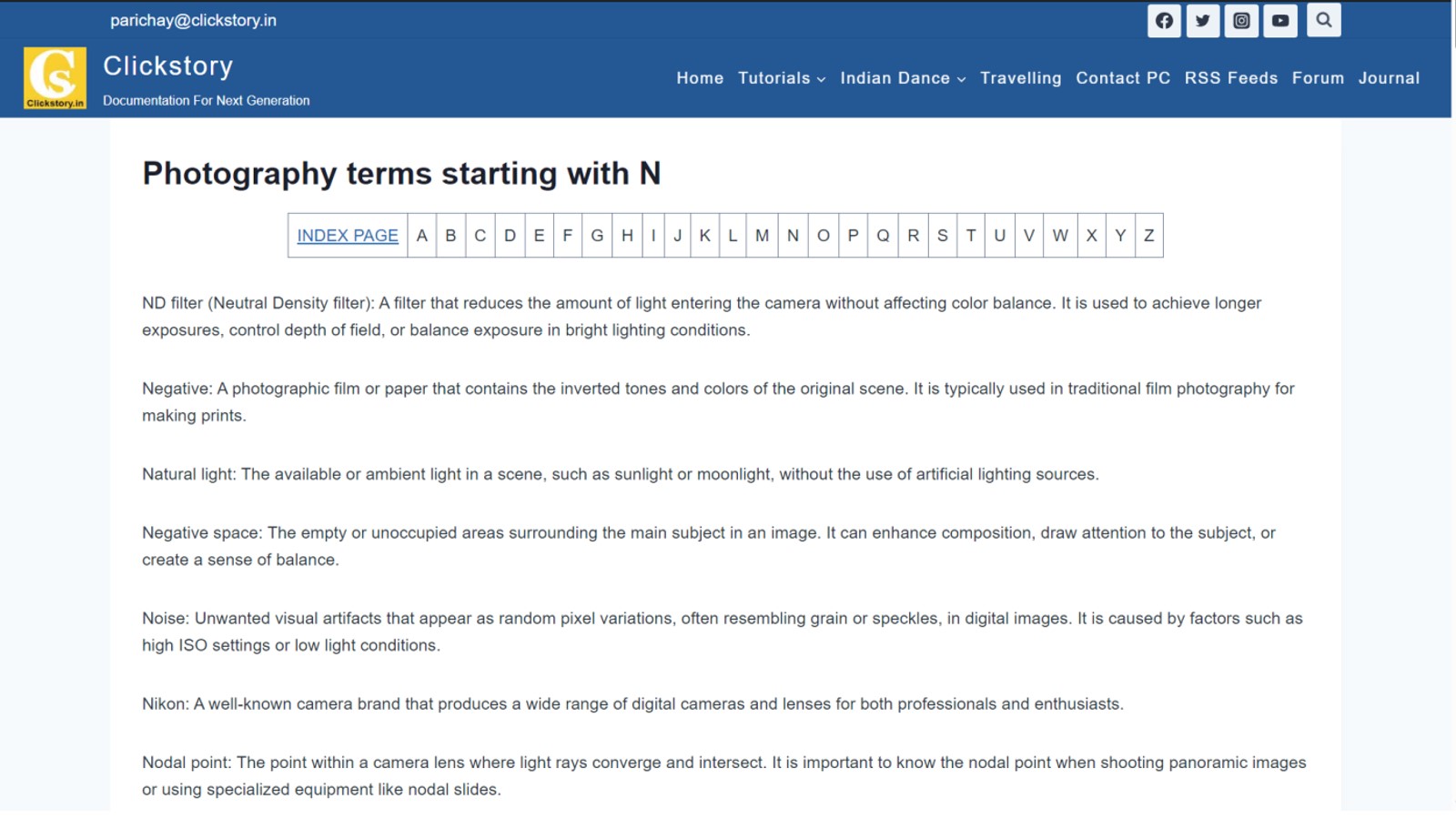 photography terms starting with n