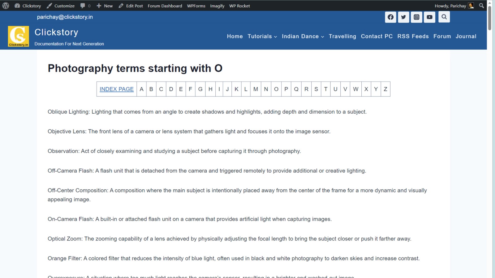 photography terms starting with o