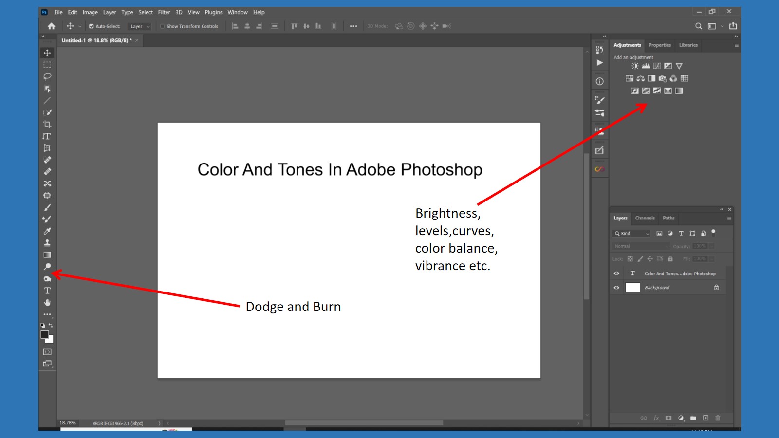 colors and tones in photoshop