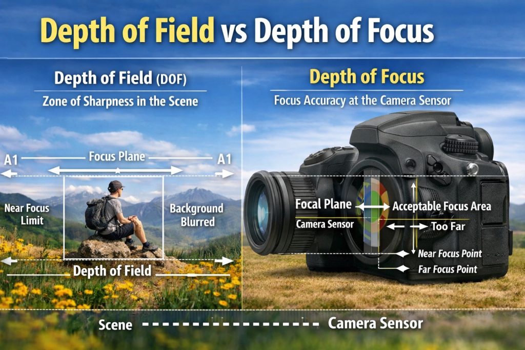 depth of field vs depth of focus in photography