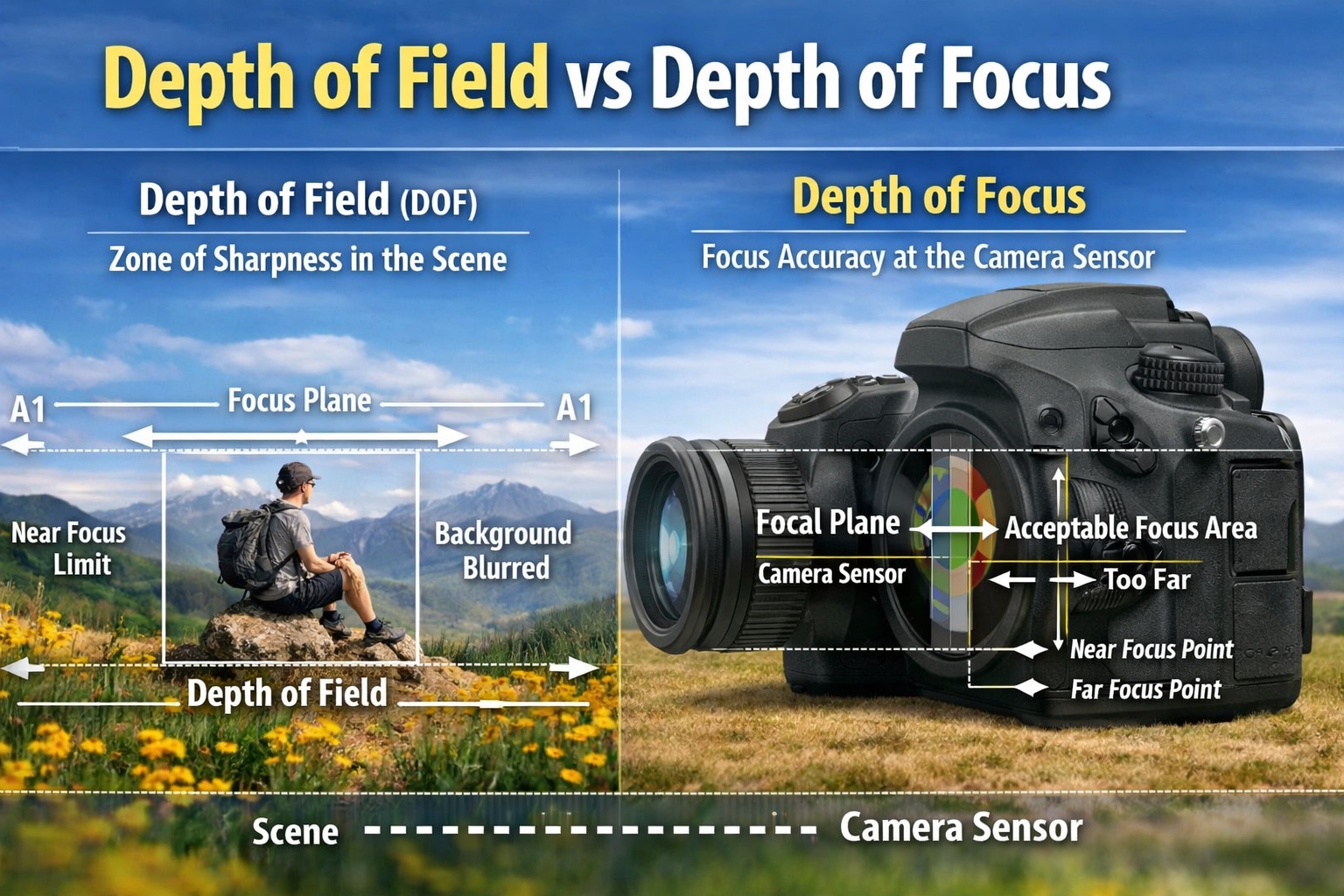depth of field vs depth of focus in photography
