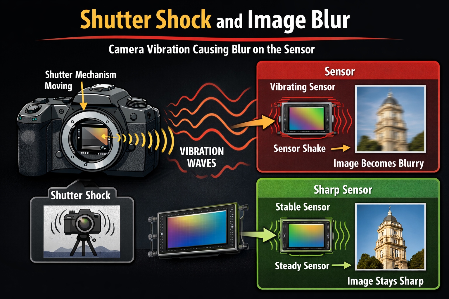 shutter shock and image turn blur