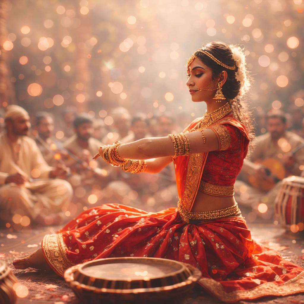 Indian classical dancer dance in front of the audience