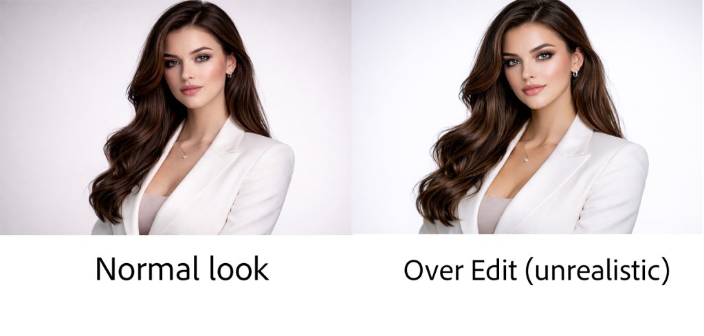 ai facial expression normal and over editing