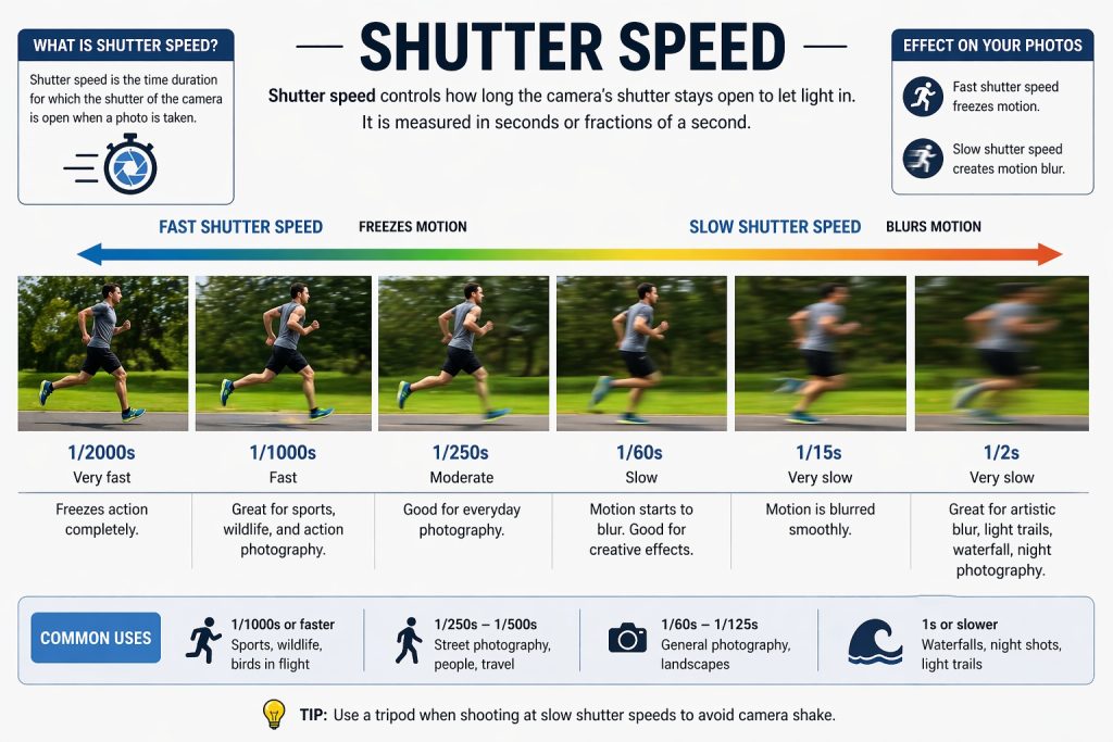 various shutter speed and the outcome