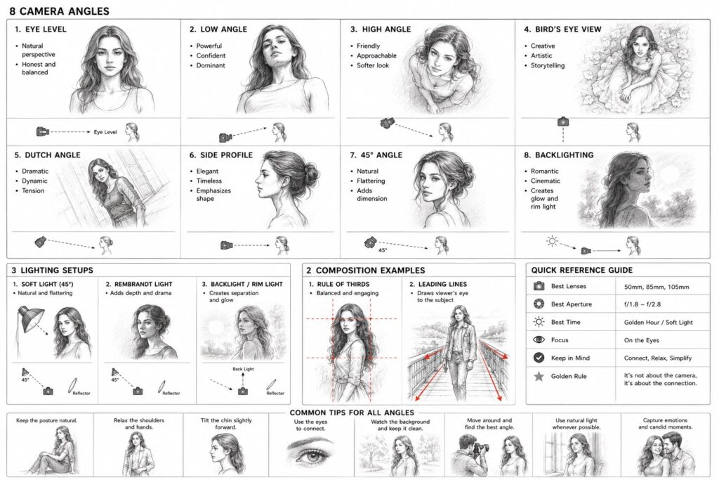 camera angles in portrait posing guide