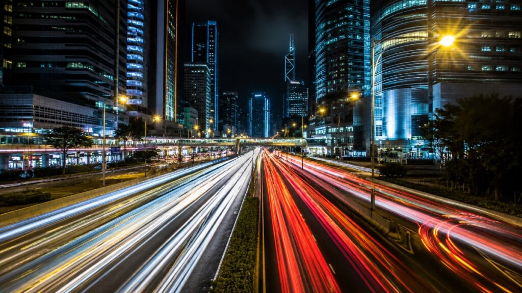 long exposure light trails urban photo