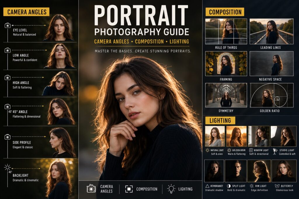 portrait photography camera angles lighting compositing guide