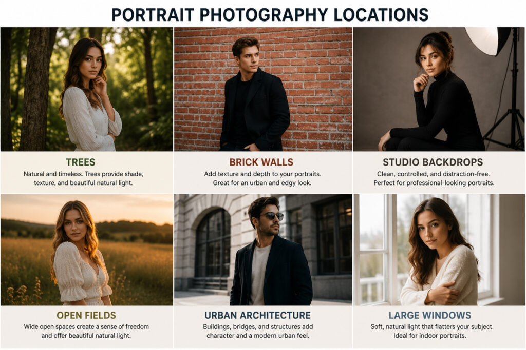 portrait photography background selection