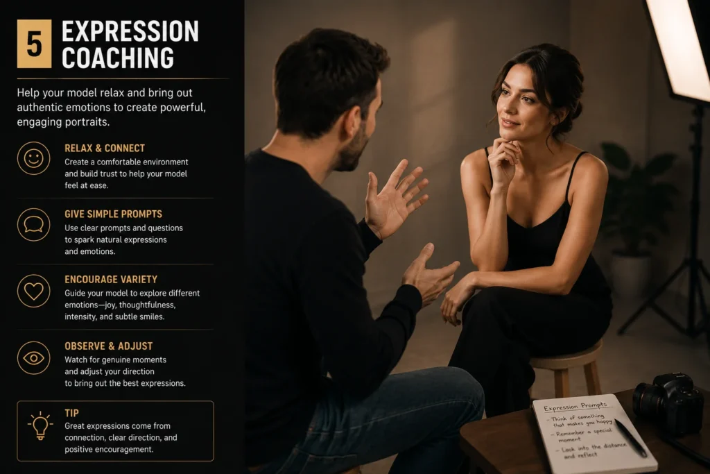 professional portrait photography workflow expression coaching