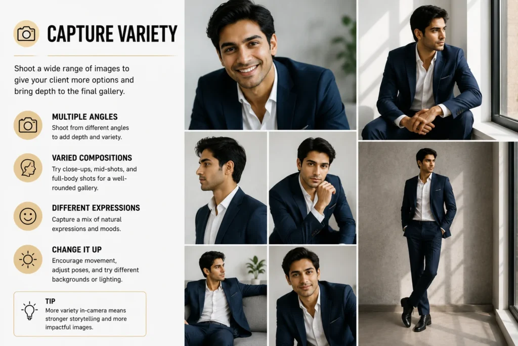 professional portrait photography workflow capture variety image angles