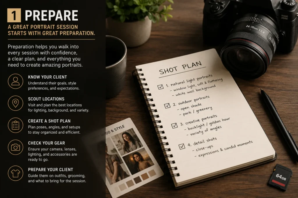 professional portrait photography workflow preparation