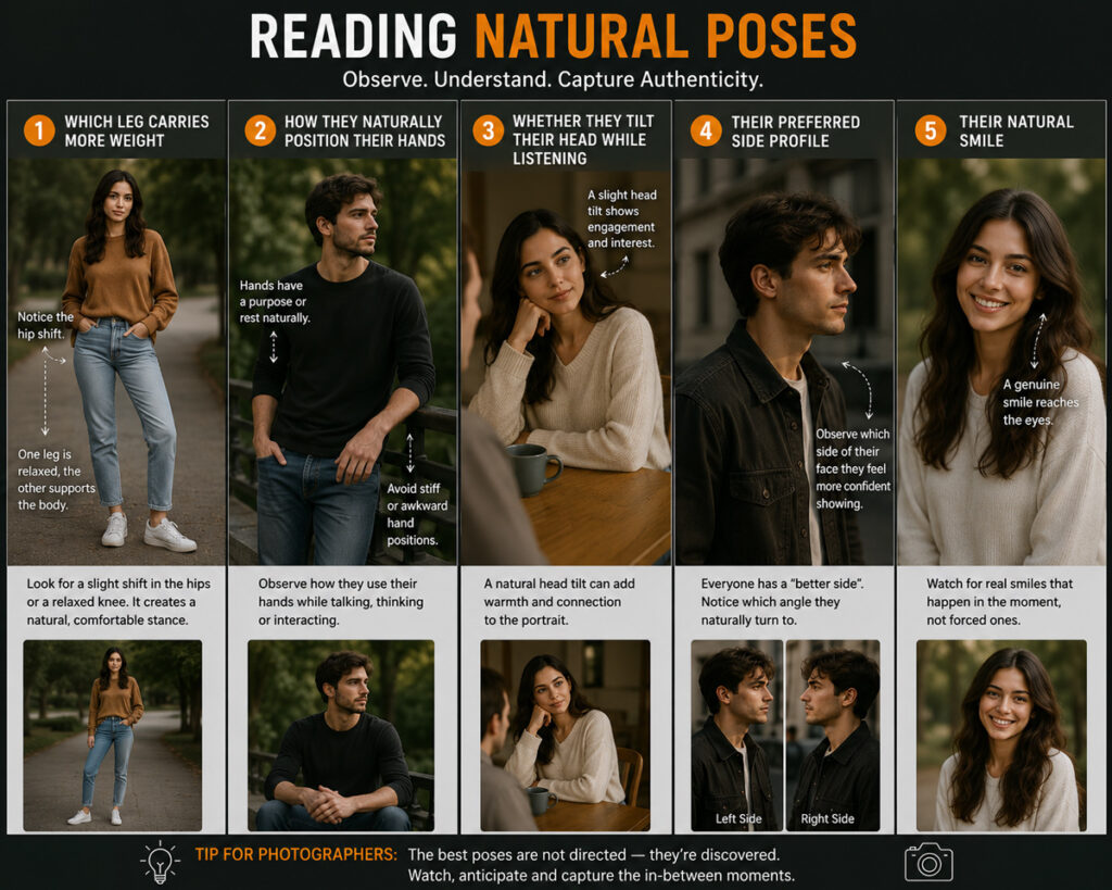 Reading natural poses in portrait photography