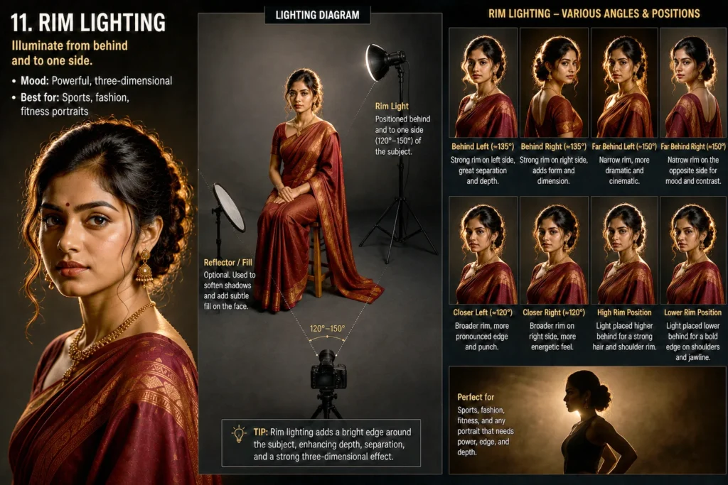 portrait lighting setups  rim lighting