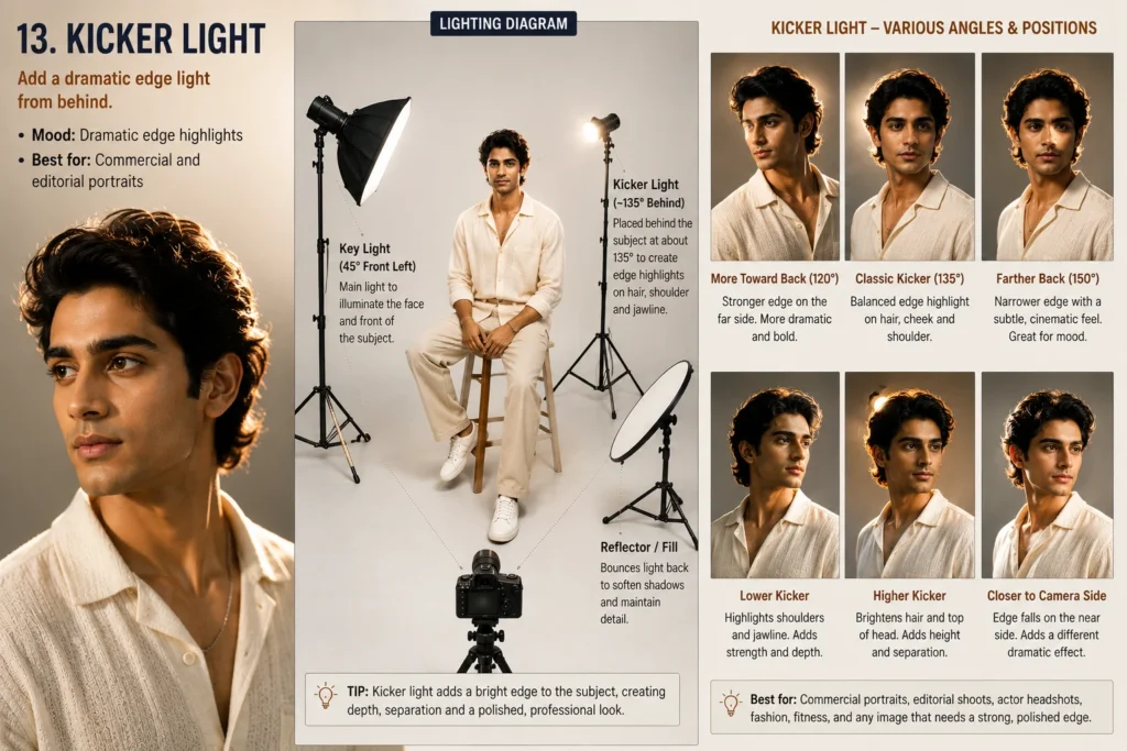 portrait lighting setups  kicker ligting