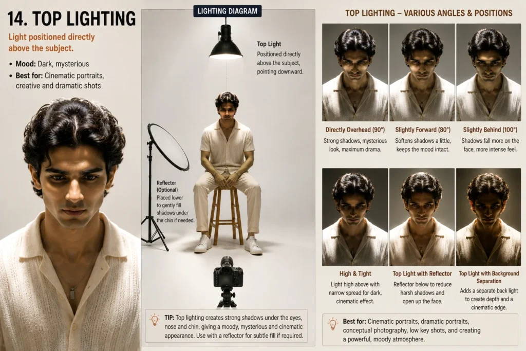 portrait lighting setups  top lighting