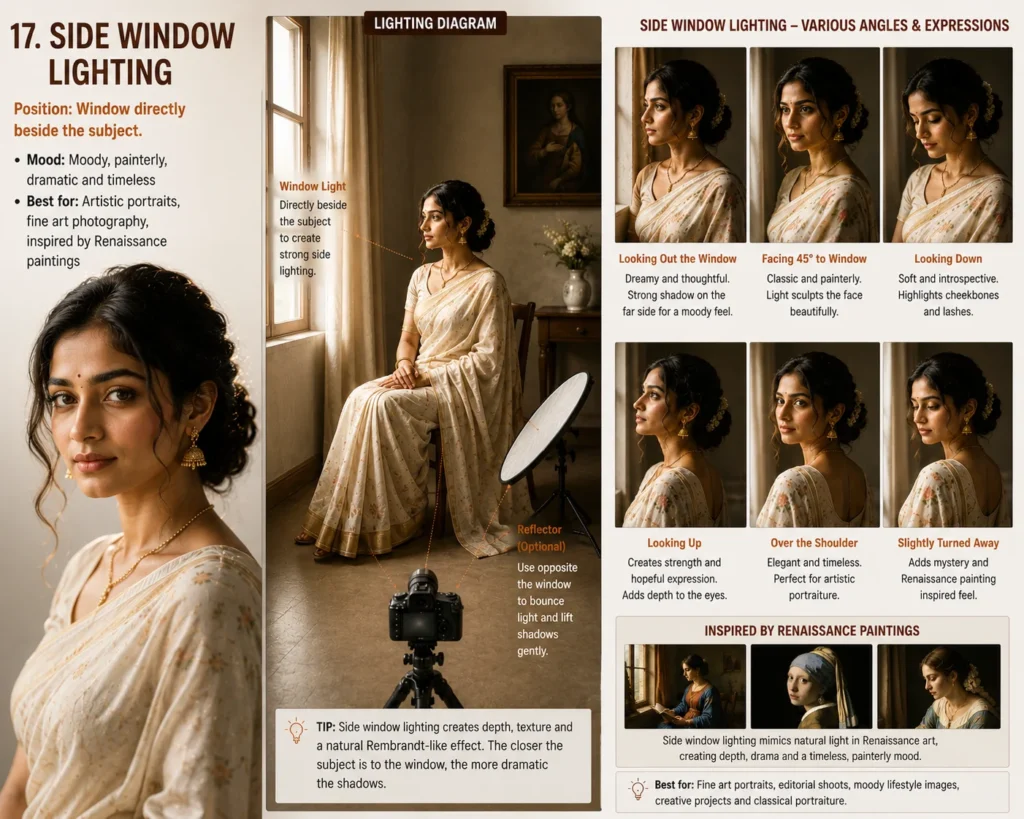 portrait lighting setups  side window lighting