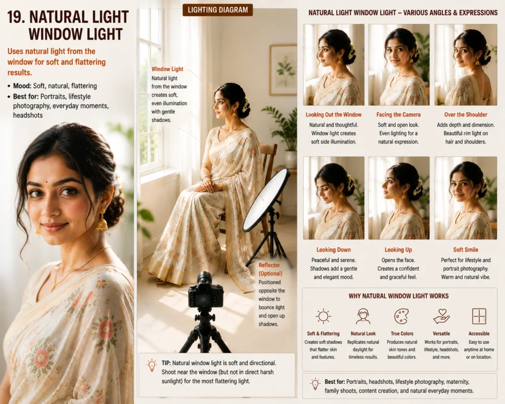 portrait lighting setups  natural window lighting