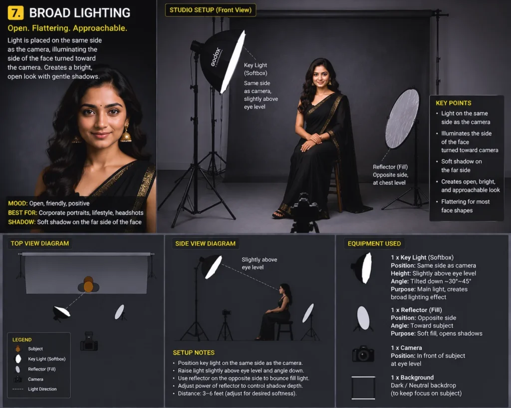 portrait lighting setups  broad light