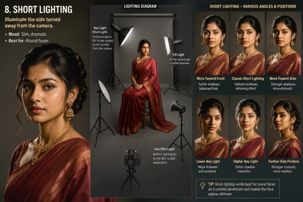 portrait lighting setups  short light
