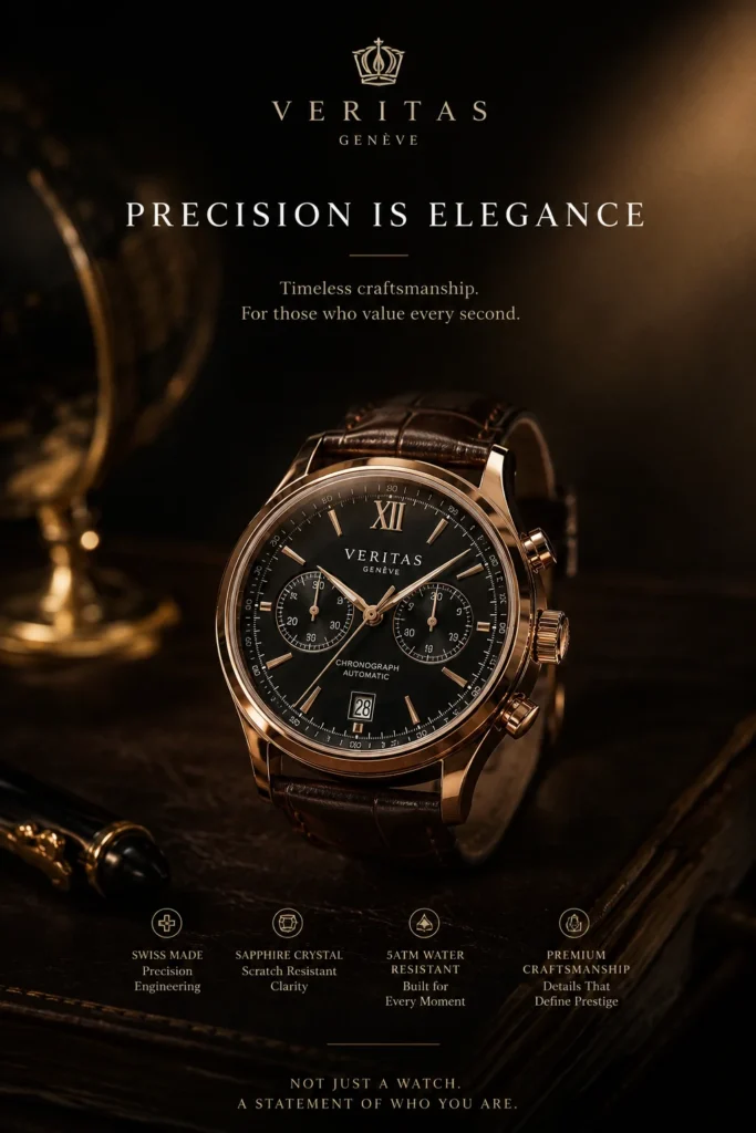 Types of studio photography advertising product like clock, wrist watch