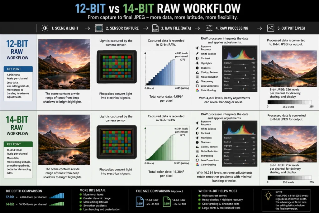 12 bit vs 14 bit raw workflow