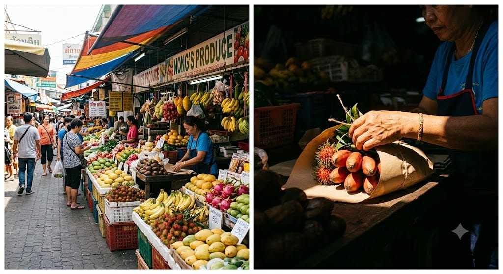 market display in connection with visual voice photography