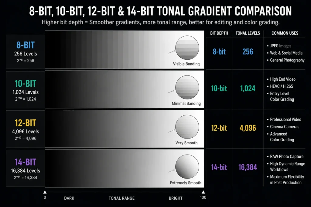 bit depth in digital cameras