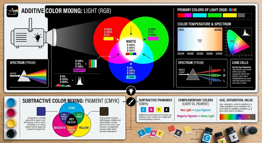 color theory and light concept for advanced photography page