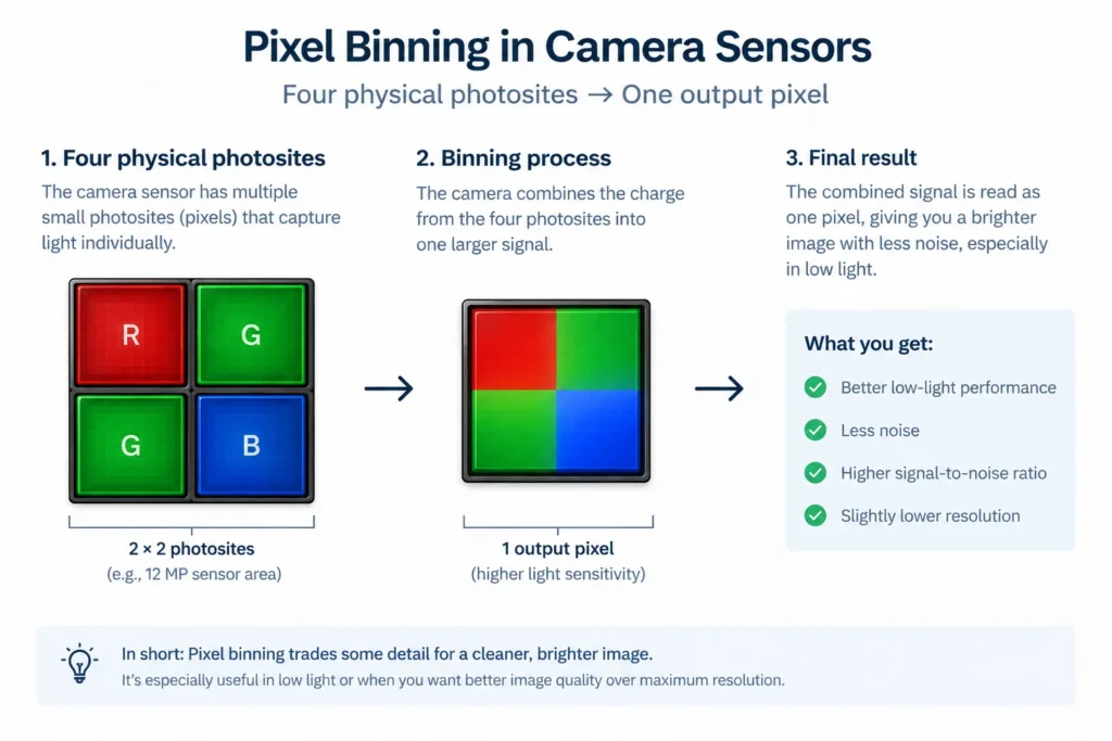 pixel binning in camera sensors