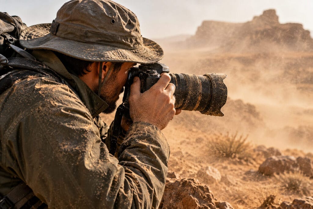 weather sealed camera in desert