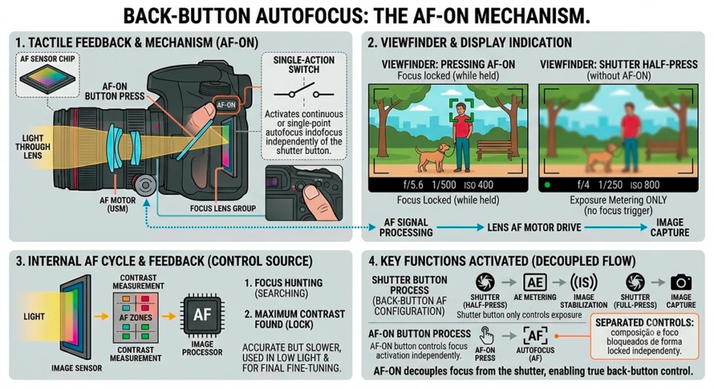 back button focus or af-on focusing system