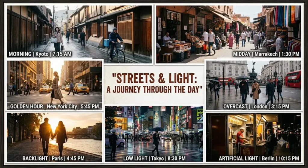 streets and lights under best camera settings for street photography